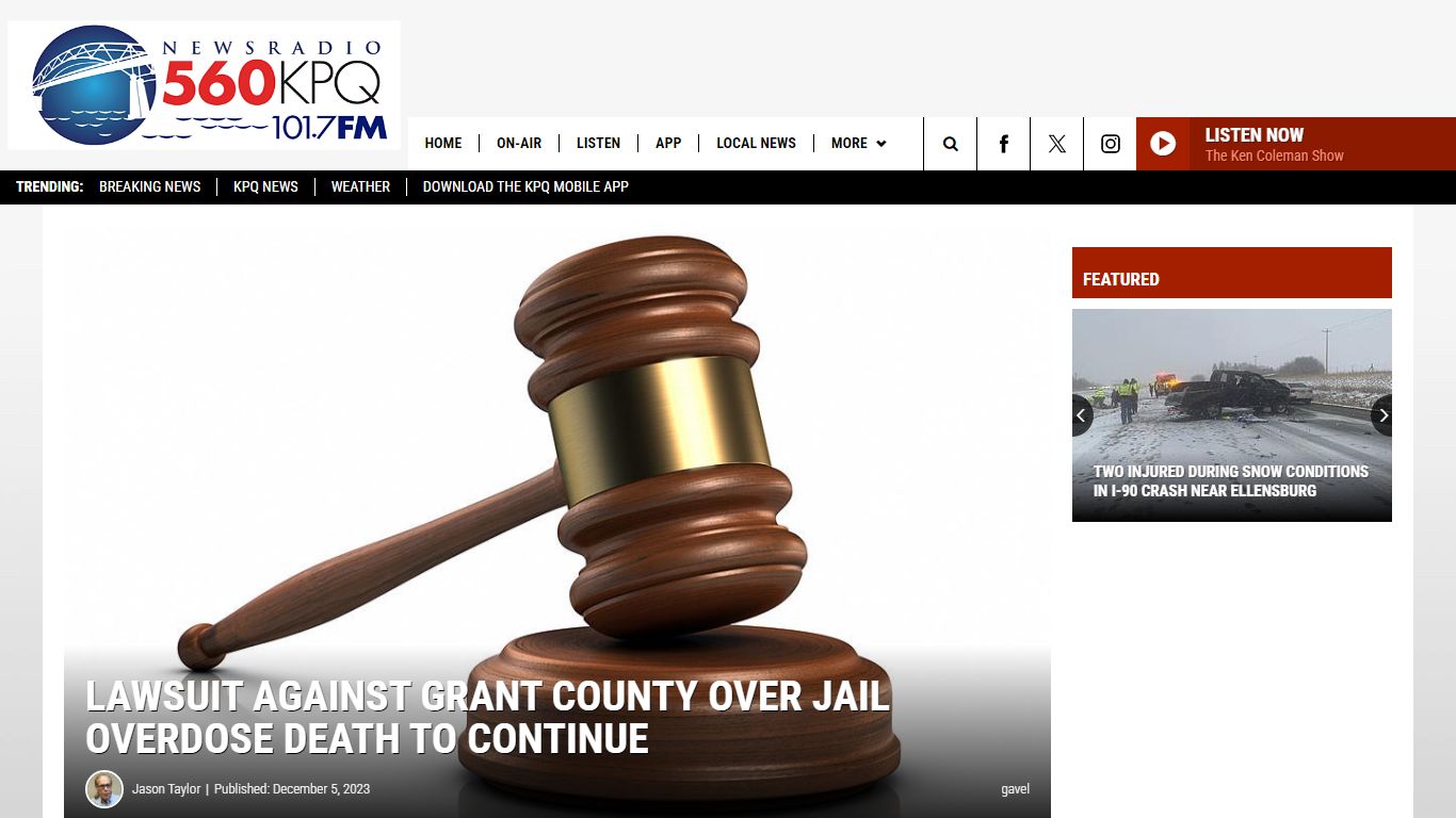 Lawsuit Against Grant County Over Jail Overdose Death to Continue